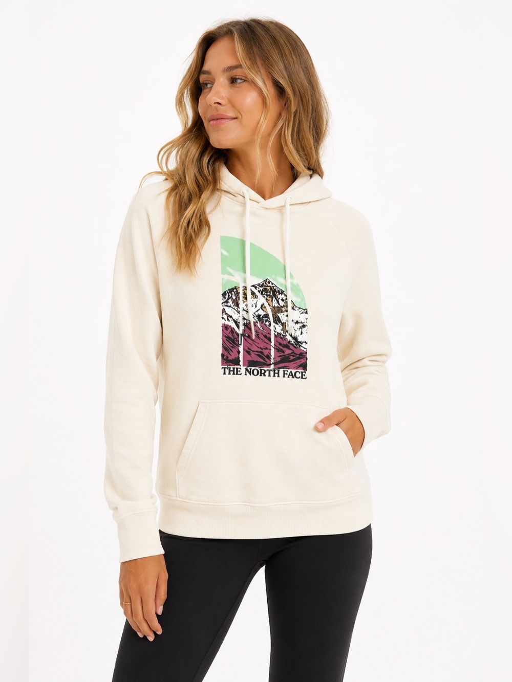 The North Face Women’s Medium Mountain Graphic Pullover Hoodie Cream Multicolor